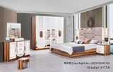 CHAMBRE A COUCHER 6BATTANTS 5PIECES MARRON BLANC