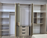 CHAMBRE A COUCHER ARMOIR 6BATTANTS 6PIECES BEIGE EFTELYA CHAMPAGNE