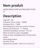 MICRO ONDE SHARP 34LITRES GRIS R77AR/AT