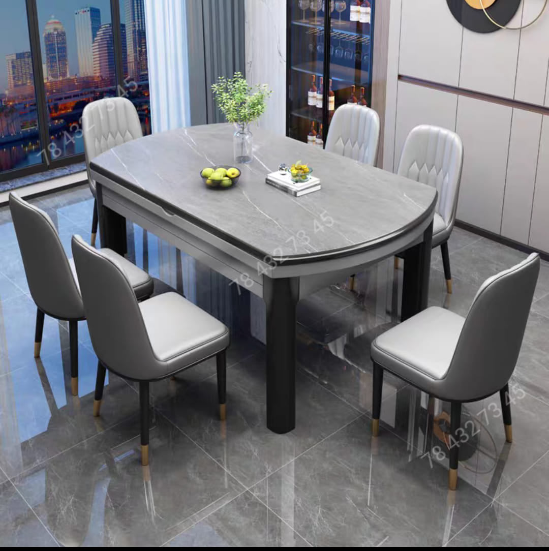 Table A Manger Extensible - Marbre Gris