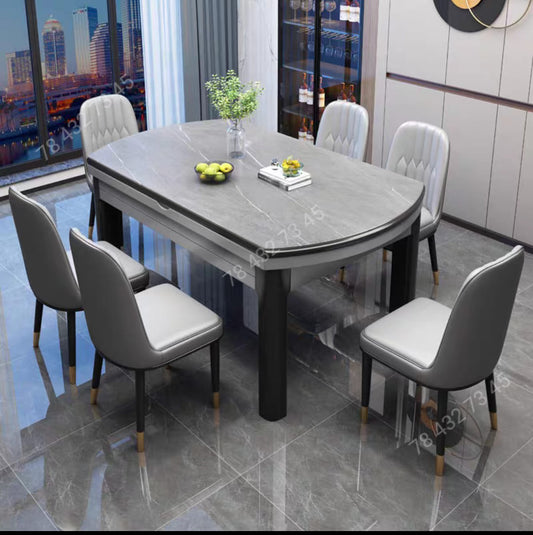 Table A Manger Extensible - Marbre Gris