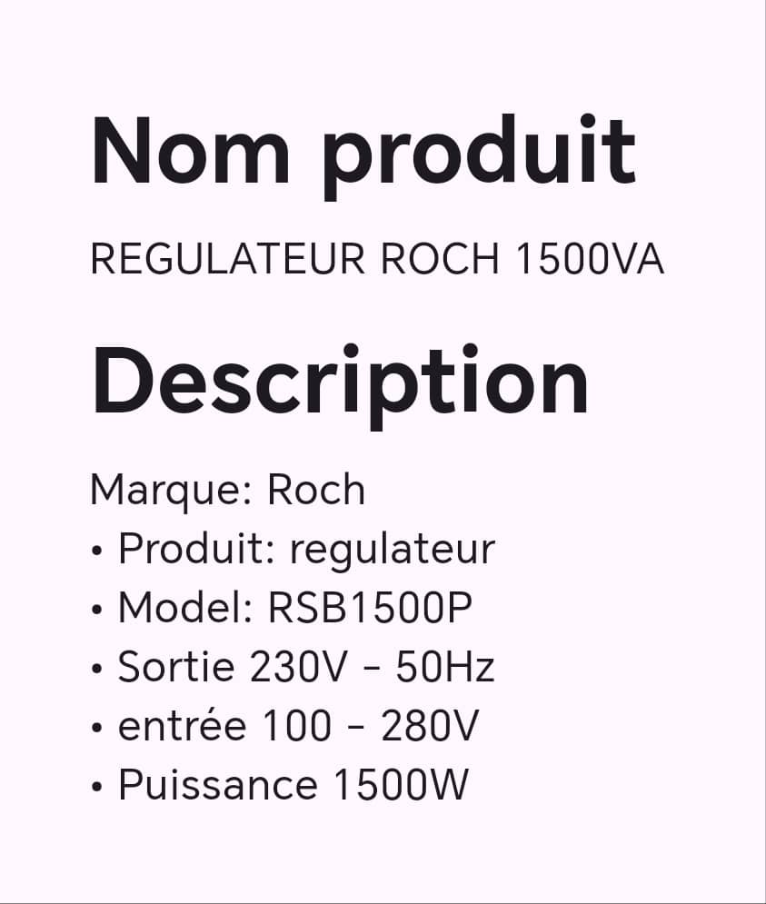 REGULATEUR ROCH 1,5KVA