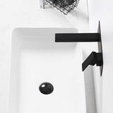 Robinet Mural Encastré Noir Mitigeur Moderne pour Lavabo et Vasque en Laiton Mélangeur Eau Chaude et Froide