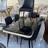 Ensemble de salle à manger moderne et élégant avec 6 chaises Noir