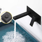 Robinet Mural Encastré Noir Mitigeur Moderne pour Lavabo et Vasque en Laiton Mélangeur Eau Chaude et Froide