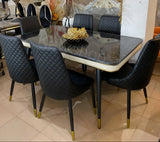 Ensemble de salle à manger moderne et élégant avec 6 chaises Noir