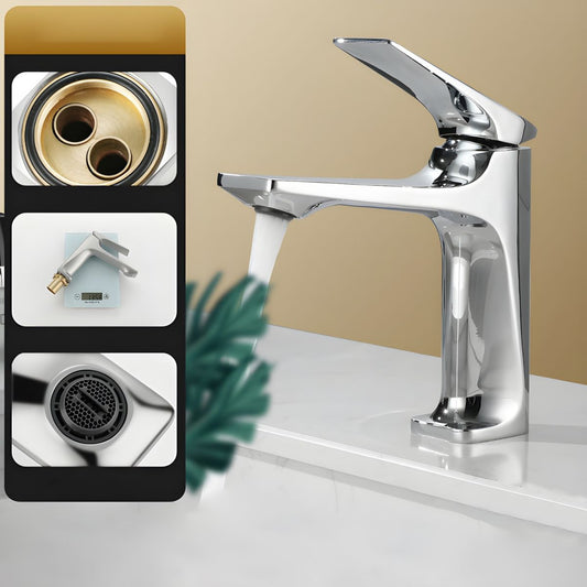 Robinet mitigeur de lavabo haut, robinet carré surélevé pour vasque à poser, robinet d'évier design moderne, robinet de lavabo en laiton pour salle de bain
