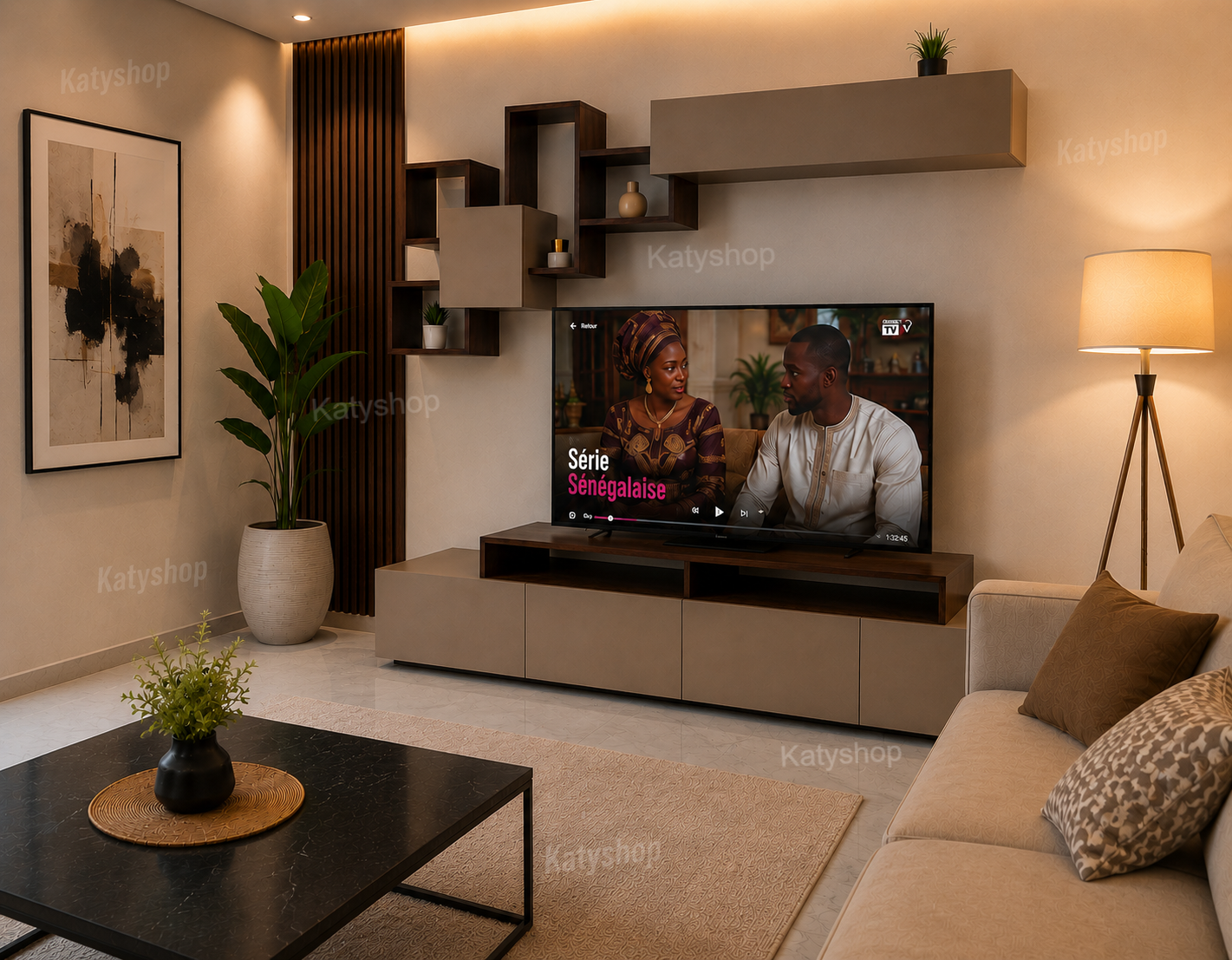 Table TV Moderne 2m40 + Table Basse