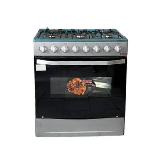 Cuisinière ASTECH 6feux 80X60 à gaz avec four à gaz inox CIS86MS