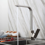 Robinet de cuisine à poser, mitigeur pivotant en acier inoxydable pour évier de cuisine - Robinet Gris