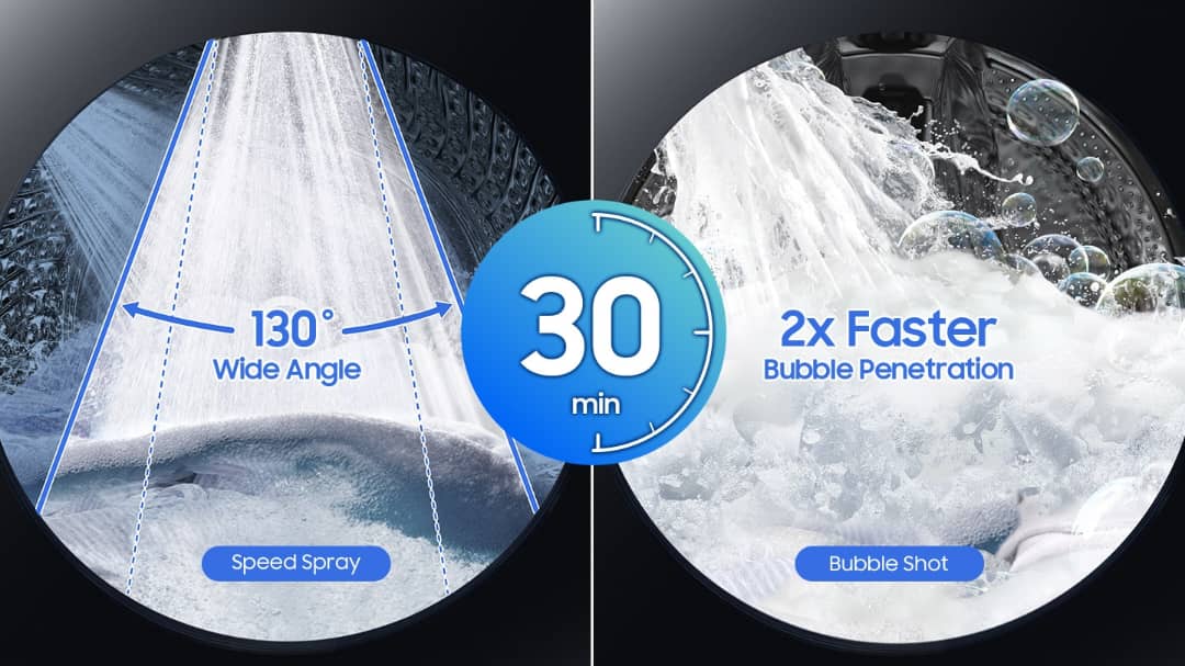 Machine à laver SAMSUNG 17KG/10KG séchage front load noir WD17T6300GP/SP