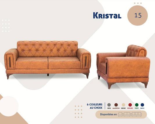 SALON CANAPE 6PLACES COULEUR AU CHOIX KRISTAL