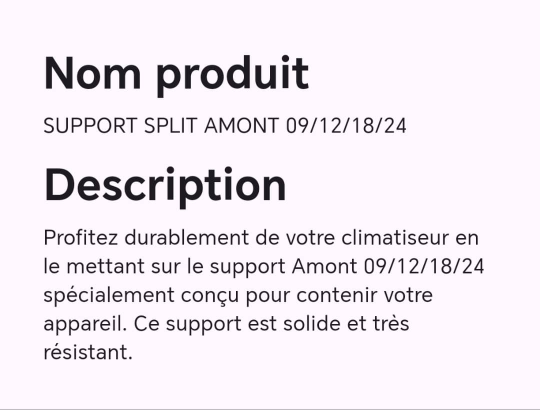 SUPPORT SPLIT AMONT 09/12/18/24