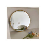 Miroir Mural Rond Suspendu Miroir Maquillage Miroir décoratif Miroir pour Salon - Chambre décoration de la Maison (OR)