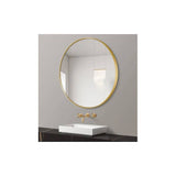 Miroir Mural Rond Suspendu Miroir Maquillage Miroir décoratif Miroir pour Salon - Chambre décoration de la Maison (OR)