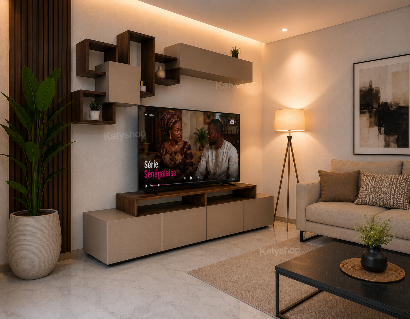 Table TV Moderne 2m40 + Table Basse
