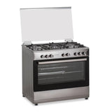 Cuisinière enduro 5feux à gaz 90X60 + grill double bouton noir AFS9050GGBSIT