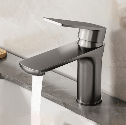 Robinet Salle de bain et cuisine, Acier inoxydable, Style contemporain, Poignée à levier, Bâti col de cygne à arc élevé