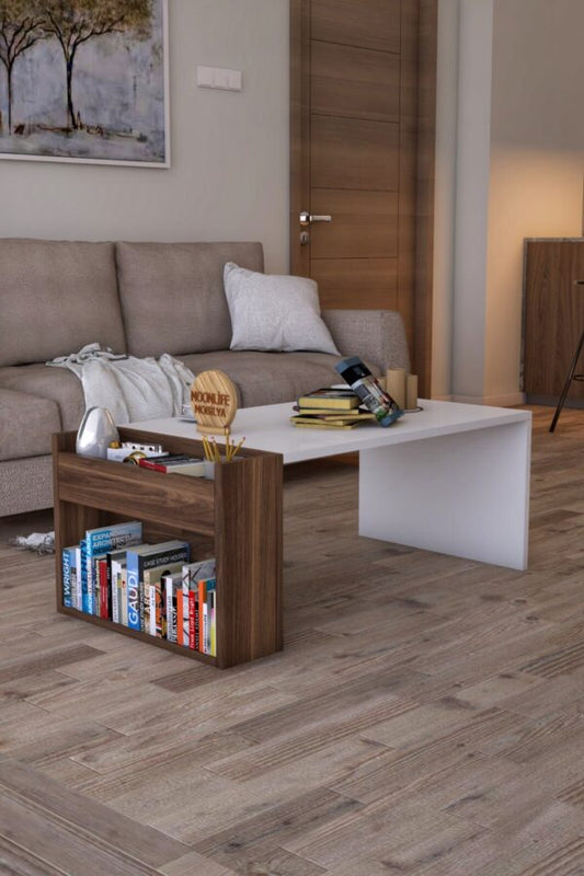Table Basse Marron Blanc