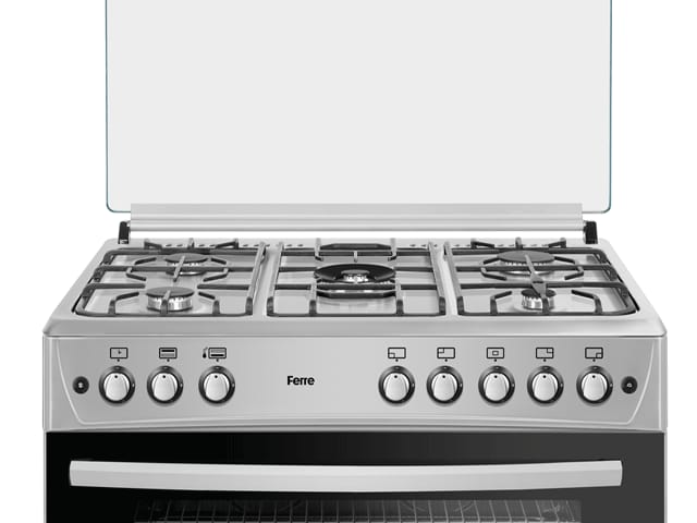 Cuisinière FERRE 5feux 90X60 à gaz gris F9P50G2-DI