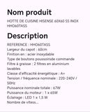 HOTTE DE CUISINE HISENSE 60X60 SS INOX HHO60TASS