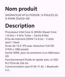 ORDINATEUR HP ELITEBOOK 14 POUCES G5 I5 RAM8 256SSD 430
