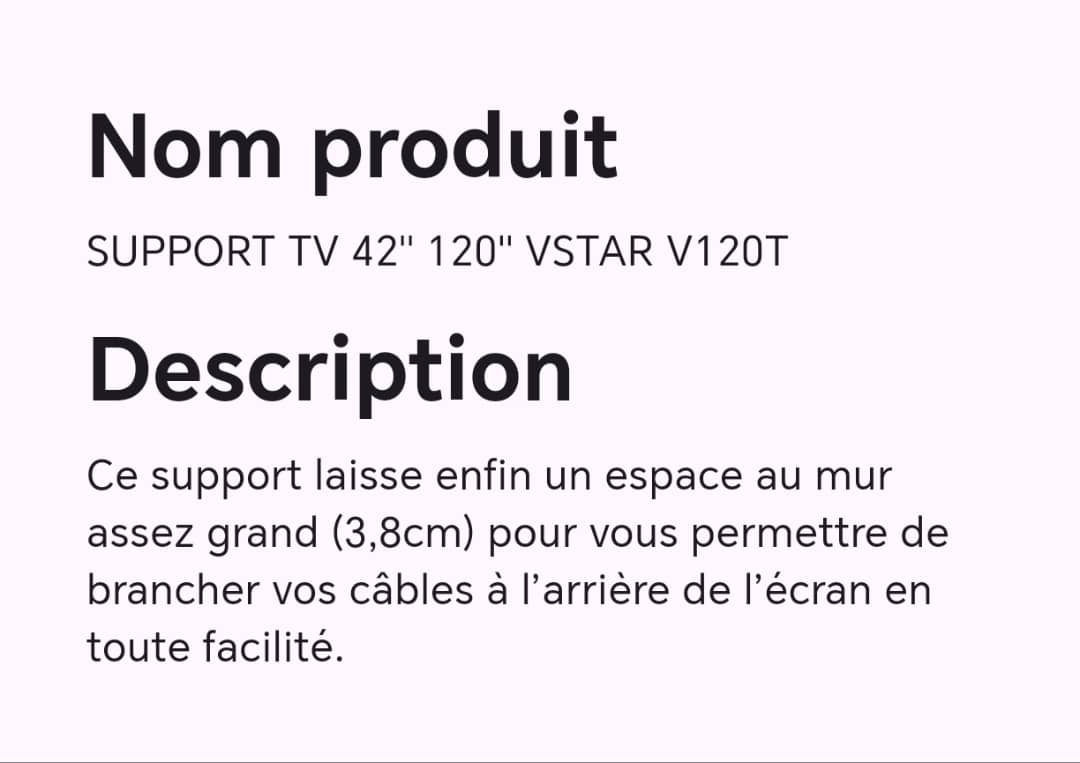 SUPPORT TV 42" 120" VSTAR V120T