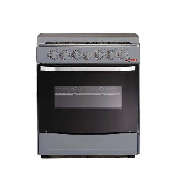 Cuisinière ASTECH 6feux 80X60 à gaz avec four à gaz inox CIS86MS