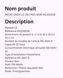 MICRO ONDE LG 20LITRES NOIR MS2042DB