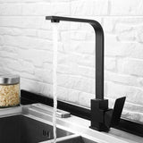 Robinet de cuisine à poser, mitigeur pivotant en acier inoxydable pour évier de cuisine - Robinet Noir