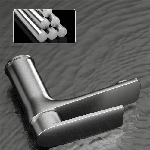 Robinet Salle de bain et cuisine, Acier inoxydable, Style contemporain, Poignée à levier, Bâti col de cygne à arc élevé