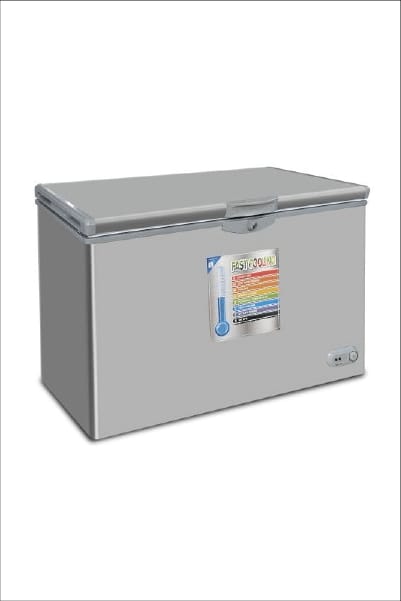 CONGELATEUR SMART TECHNOLOGY HORIZONTAL 400LITRES AVEC VITRE GRIS STCC385