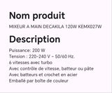 MIXEUR A MAIN DECAKILA 120W KEMX027W