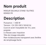 MIXEUR DECAKILA STAND 10LITRES KEMX017R