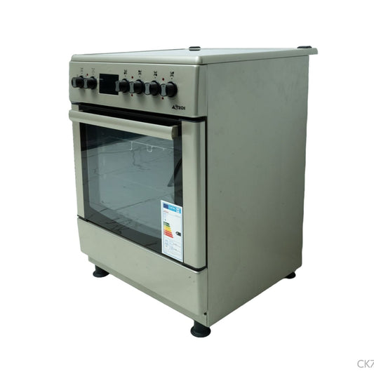 CUISINIERE ASTECH 4FEUX 60X60 ELECTRIQUE AVEC FOUR ELECTRIQUE INOX CK79PLFOEL