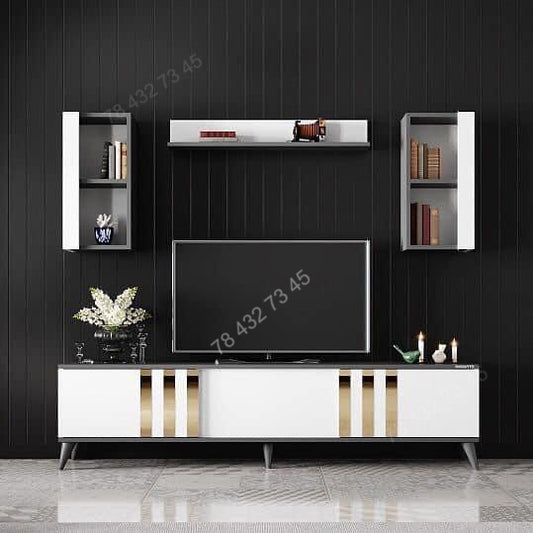 Meuble TV Noir & Blanc - 1m80