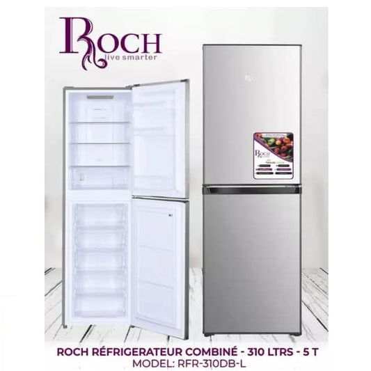 Réfrigérateur ROCH combine 5tiroirs 251litres gris RFR310DBL