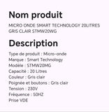MICRO ONDE SMART TECHNOLOGY 20LITRES GRS CLAIR STMW20WG
