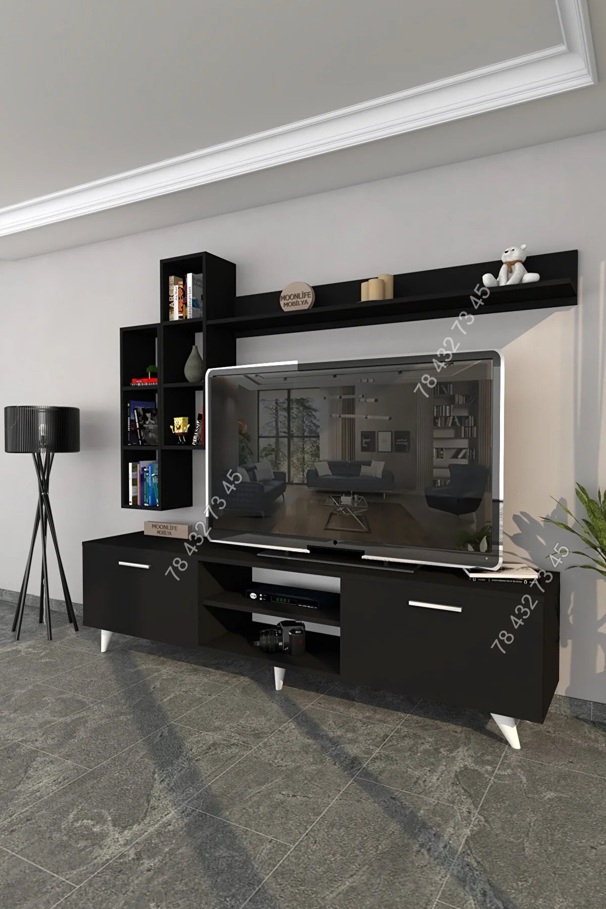 Meuble TV Noir - 1m80