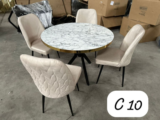 TABLE A MANGER 4 PLACES RONDE BEIGE C10
