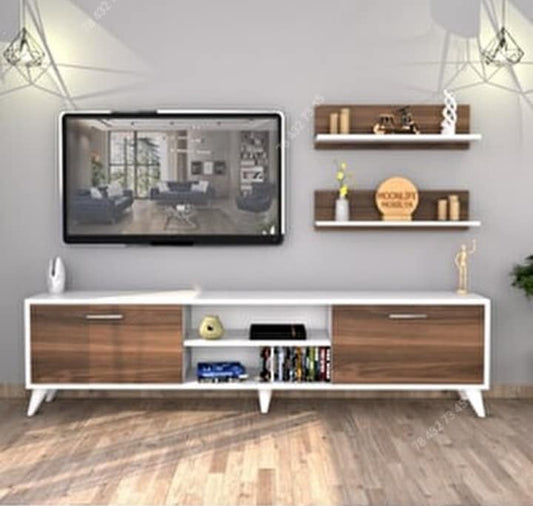 Meuble TV - 1m50 - Marron Blanc