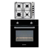 FOUR INDESIT ENCASTRABLE ELECTRIQUE + PLAQUE INDESIT A GAZ 4FEUX IFC220BL