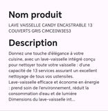 LAVE VAISELLE CANDY ENCASTRABLE 13 COUVERTS GRIS CIMCE0W3E53