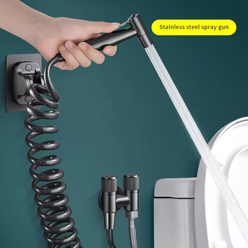 Douchette WC - Double soupape de commande - Long tuyau de douche - Tuyau de douche - Accessoire de bidet