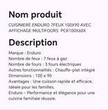 CUISINIERE ENDURO 7FEUX 100X90 AVEC AFFICHAGE MULTIFOURS PCK100X60X