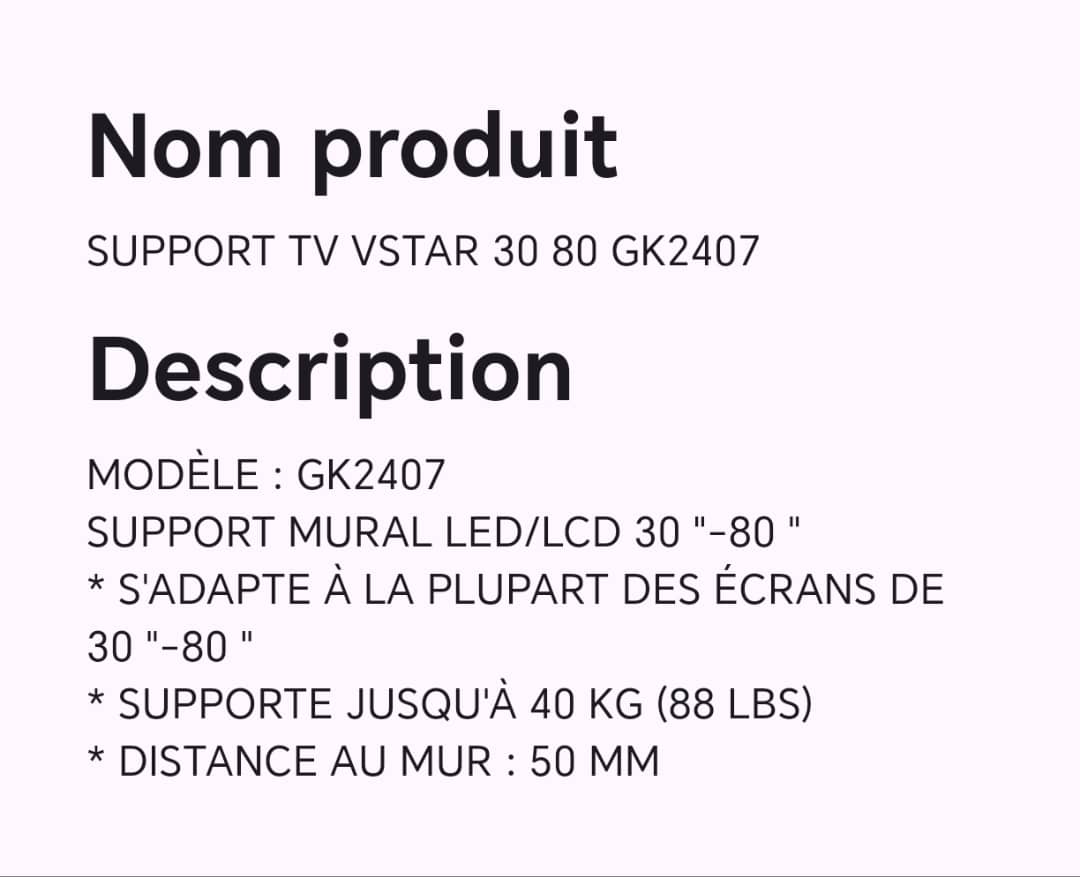 SUPPORT TV VSTAR 30 80 GK2407