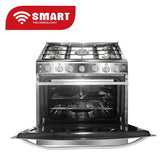 Cuisinière SMART technology 5 feux 80X60 à gaz rôtisseur inox STC8060C