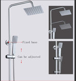 Colonne de douche à effet pluie, douchette multifonction, barre coulissante réglable robinets muraux