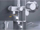 Colonne de douche à effet pluie, douchette multifonction, barre coulissante réglable robinets muraux