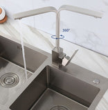 Robinet de cuisine à poser, mitigeur pivotant en acier inoxydable pour évier de cuisine - Robinet Gris